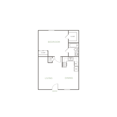 the floor plan for a two bedroom apartment at The Las Ventanas
