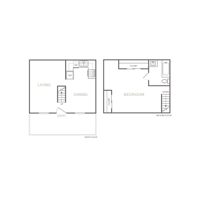 floor plan for the two bedroom apartment at The Las Ventanas