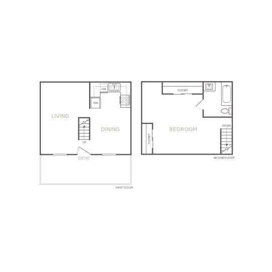 floor plan for the two bedroom apartment at The Las Ventanas