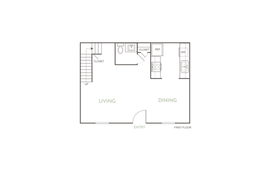 floor plan for a two bedroom apartment at The Las Ventanas